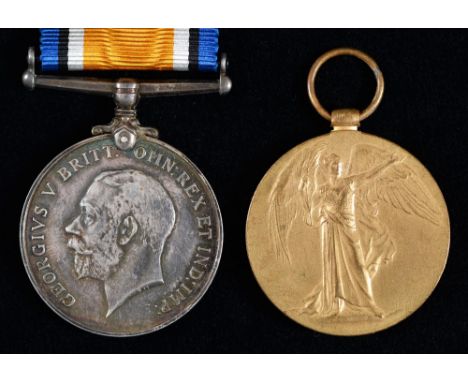 WWI pair, British War Medal and Victory Medal 20844 Cpl L J Cook Glouc R Condition