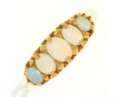 An opal ring, in 18ct gold, Birmingham 1901, 3.5g, size S ConditionOpal scratched from wear