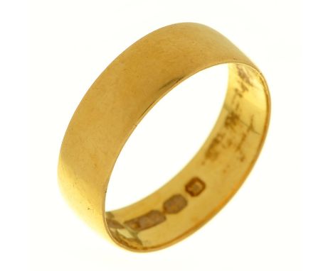 A 22ct gold wedding band, Birmingham 1896, 4.3g, size L ConditionLight wear