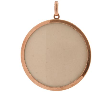 A gold miniature frame, early 20th c, 41mm diam, marked AEL 9ct, 10g ConditionLight contact scratches on back