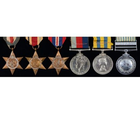 1939-1945 Star, Africa Star, France and Germany Star, War Medal, Korea Medal and UN Korea Medal (plated) Sgt P Clarke 779494 