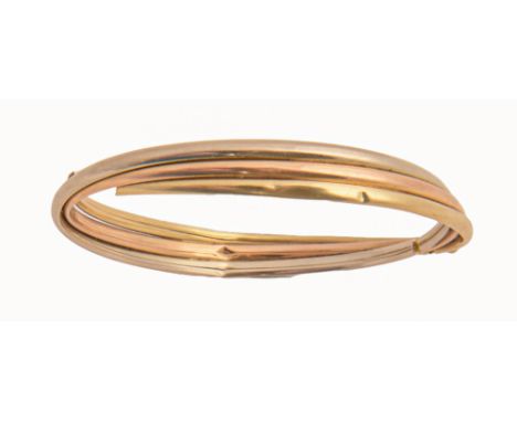 An 18ct gold bangle, 60mm (internal), Convention marked, 11g ConditionDented