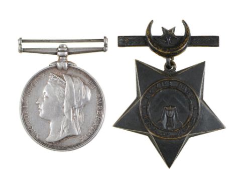Egypt Medal 41/1424 Pte H Dicks 1/Berks R and Khedive's Star dated 1882 Condition