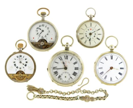 An English silver lever watch, J &amp; G Swinburne, Durham, No 1776, with gold balance and enamel dial, engine turned case, L