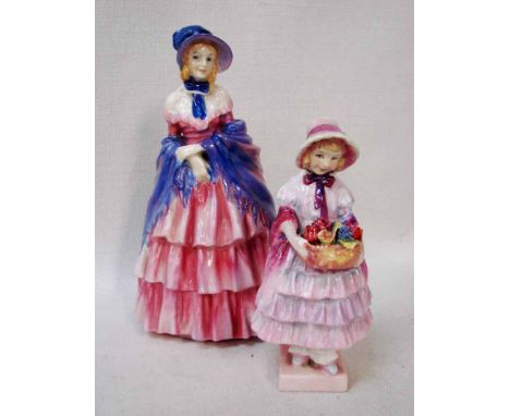 A Royal Doulton early figurine, Victorian Lady HN728 and Greta HN1485 Rd No 768049 (2)