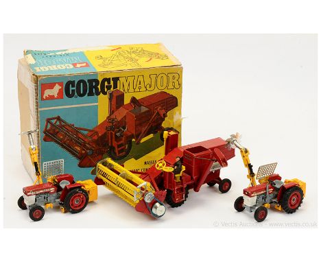 Corgi 1111 Massey Ferguson 780 Combine Harvester (2nd Issue) finished in red including plastic hubs, yellow plastic tines and