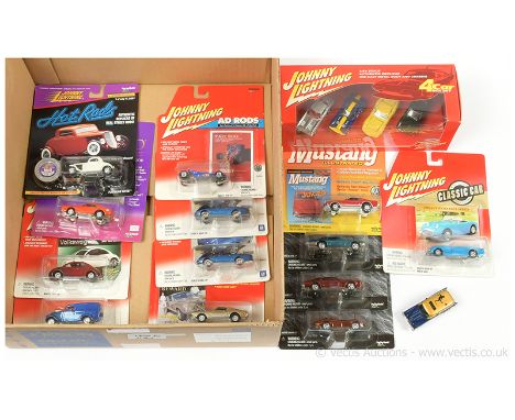 Johnny Lightning group of late 1990's to early 2000's issue Cars including 3 x 30 Year Anniversary Cars (1) Custom T-Bird, (2