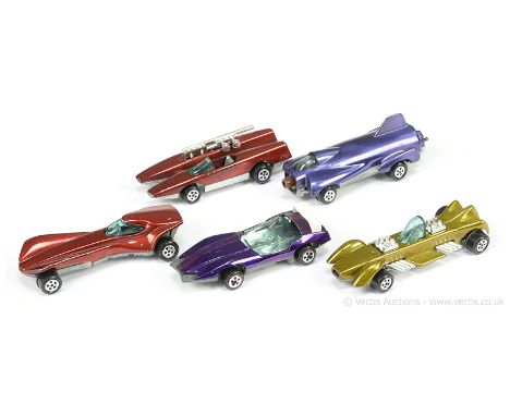 Johnny Lightning Topper Toys group of original issue Dragsters - all with pale green windows (1) Custom Spoiler - metallic pu