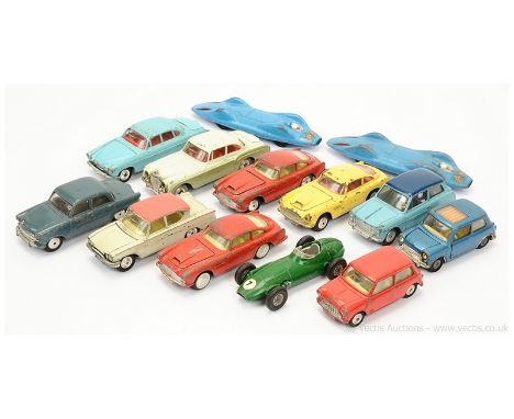 Corgi unboxed group to include Aston Martin DB4; Jaguar Mk X; Austin A40; Standard Vanguard "RAF" Staff Car; Bentley Continen