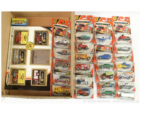 Matchbox 50th Anniversary Gift Set containing 5 x various models; 24 x various Mattel Wheels Superfast vehicles in "Matchbox 