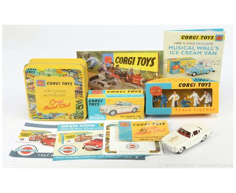 Corgi (Re-issues) 258 "The Saint" Volvo P1800 - white body, red interior with figure, silver trim, spun hubs - including blue
