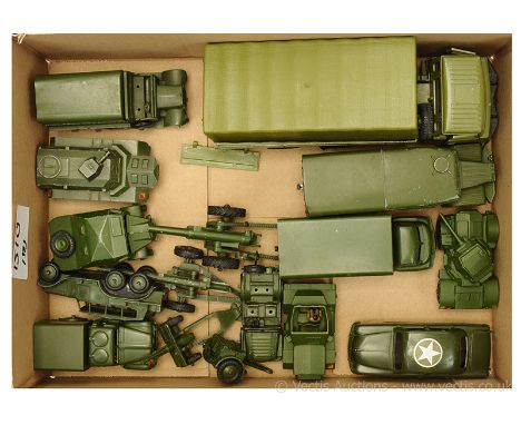 Dinky unboxed Military group to include Austin Champ; Field Artillery Tractor; Armoured Car; 6-wheeled Wagon; Reconnaissance 