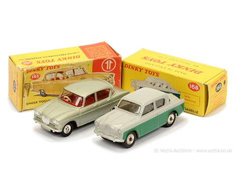 Dinky 145 Singer Vogue - metallic light green, red interior, silver trim, chrome spun hubs with black treaded tyres - Excelle