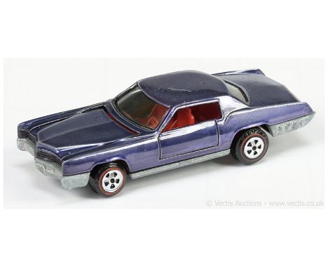 Johnny Lightning Topper Toys original issue Custom Cadillac Eldorado - metallic blue body, pale green windows, red interior, 