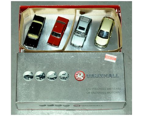 Corgi VX1004 Vauxhall "Celebrating 100 Years of Vauxhall Motors" 4 Piece Set includes Velox, Viva, Cavalier and Astra (1/43 S