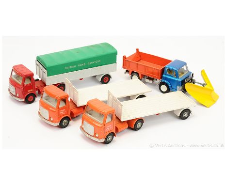 Dinky unboxed group to include Ford D800 Tipper with Snow Plough - metallic blue cab, silver chassis, orange tipper, light be