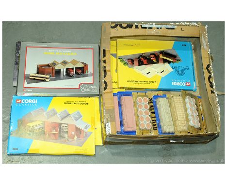 Corgi Accessories to include 31903 "Building Britain" Four Piece Figure Set; 2 x 31604 Ceramic Pipes; 31601 Log Load; 31606 C