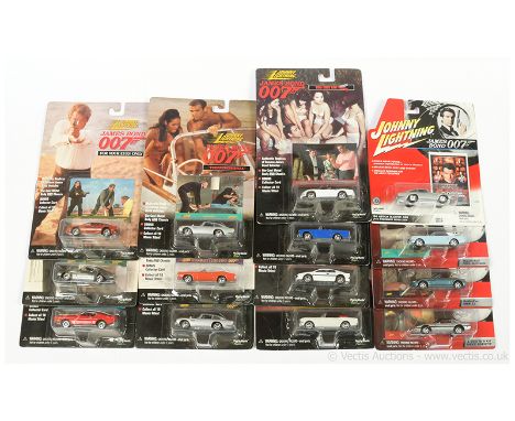 Johnny Lightning full set of 10 x 1998 copyright James Bond 007 Cars (1) Dr No Sunbeam Alpine; (2) Goldfinger Ford Mustang; (