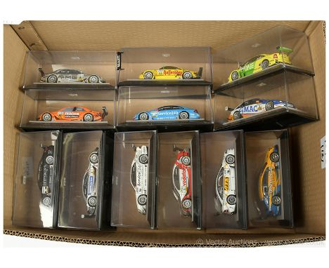 Minichamps group of 1/43rd scale German DTM Touring Cars including 4 x Opel Vectra; 4 x Mercedes C-Class; 3 x Mercedes CLK an