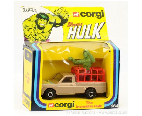 Corgi 264 "The Incredible Hulk" - Mazda Pick-Up - light metallic brown, black interior, red cage with "The Incredible Hulk" f