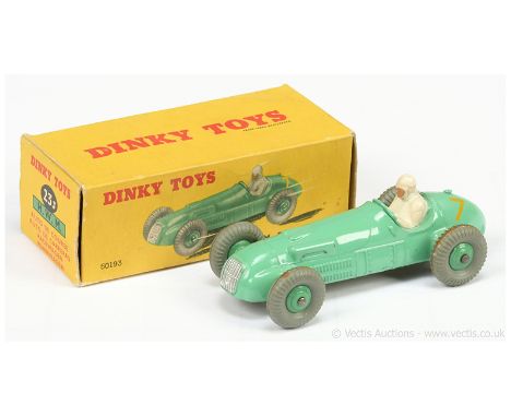 Dinky 23j (235) H.W.M. Racing Car - light green body with racing number 7, correct early 23j baseplate, mid-green ridged whee