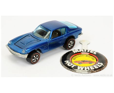Hot Wheels (Mattel) Redline 6277 Maserati Minstrel - metallic blue body (Hong Kong base) - Excellent (couple of small marks o