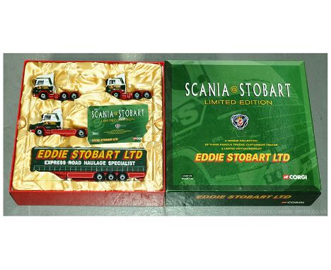 Corgi CC99155 (1/50 Scale) - "Eddie Stobart Ltd" Set includes 3 x Units and Trailer all finished in white, red, green and yel