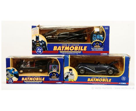 Corgi "Batman" Group to include (1/18 Scale) Batmobile - "2000 DC Comics"; another but (1940's DC Comics) and (1/24 Scale) Ba