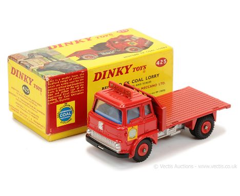 Dinky 425 Bedford TK "Hall &amp; Co" Coal Truck - red cab, back &amp; plastic hubs, silver chassis and front trim, blue inter