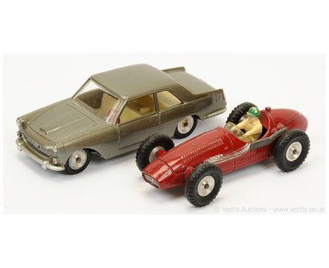 Solido unboxed pair (1) Lancia Flaminia - grey, cream interior with red steering wheel, chrome spun hubs - Excellent Plus and