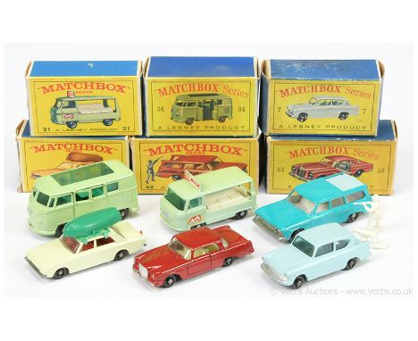 Matchbox Regular Wheels (1) 7b Ford Anglia - without rear silver trim but with red tail lamps, gloss black flat base, 36-trea