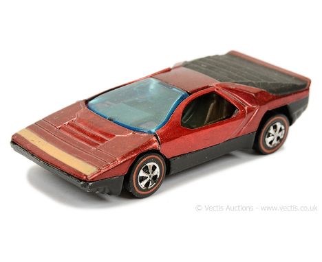 Hot Wheels (Mattel) Redline 6420 Caribo -metallic red, black engine cover and base - Good to Good Plus.
