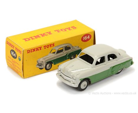 Dinky 164 Vauxhall Cresta Saloon - two-tone green, grey including ridged hubs with smooth tyres, silver trim and bonnet flash