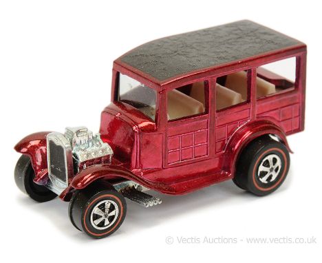 Hot Wheels (Mattel) Redline 6251 Classic 31 Ford Woody - metallic magenta, black roof (USA base) - Excellent - lovely bright 