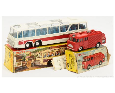 Dinky 276 Airport Fire Tender - red body, silver trim, chrome spun hubs with black treaded tyres, grey plastic nozzle, amber 