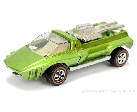 Hot Wheels (Mattel) Redline 6458 Hairy Hauler - metallic green, clear windows (USA base) - Excellent - lovely bright example.