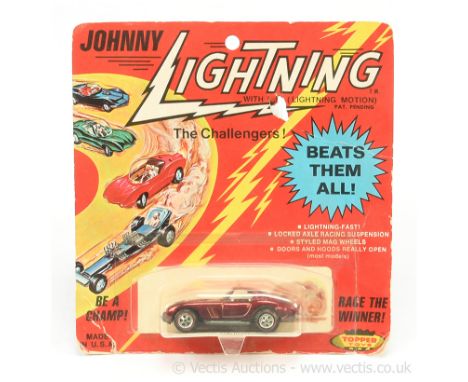 Johnny Lightning Topper Toys original issue Ferrari Berlinetta - metallic red body, pale green windows, white interior, redli