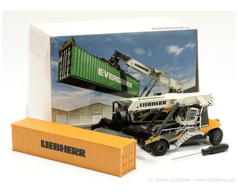 NZG 960 (1/50th scale) Liebherr LRS545 Container Lifter - finished in grey, yellow, pale grey with "Liebherr" mustard contain