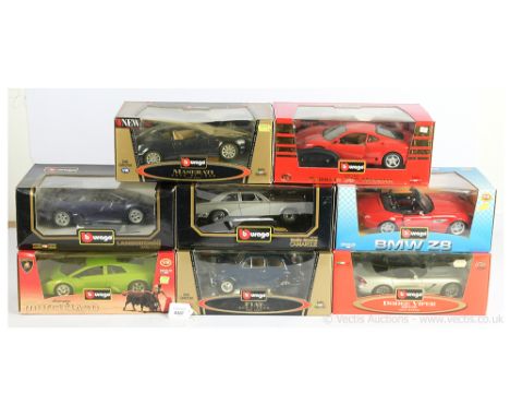 Bburago 1/18th scale group to include Rolls Royce Camargue - metallic silver, Ferrari 360 Modena - red, Maserati 3200 GT - da