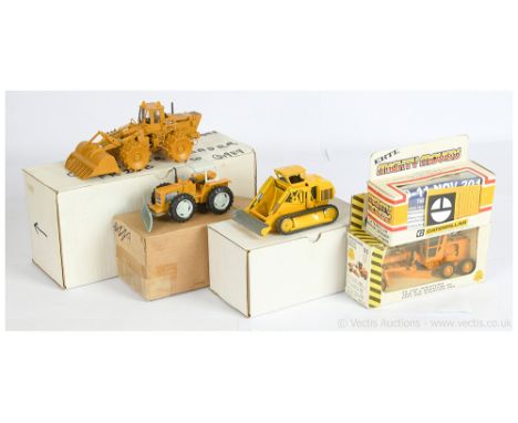 A mixed group of Construction models (1) Joal (Spain) Caterpillar Earth Grader, (2) 1848 ERTL Mighty Movers Caterpillar Motor