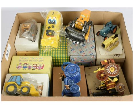 A Mixed Group of Ceramic Items - (1) Classic Ceramics pair of limited edition Tractors; (2) John Deer Collectables Saving Ban