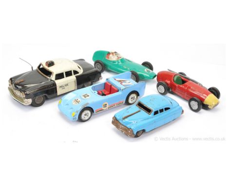 Triang, Scalex and Elm assorted Racing Cars - to include a Triang Hi-way Monte Carlo diecast Racing Car, Scalextric tinplate 