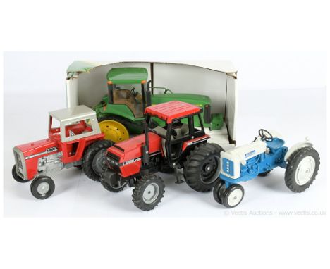 A mixed group of 1/16th scale or similar Tractors (1) John Deere 8400T with open style packaging box, (2) Case International 