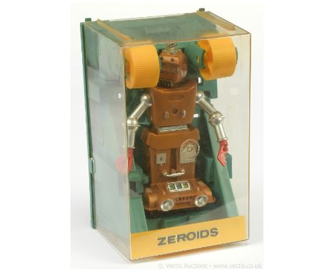 Ideal (USA) 1968 bronze plastic Zeroids Figure - comes with bright plated arms, lacks one half of the claw to his left hand o