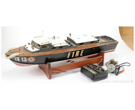 Large wooden RAF Rescue Tender Motor Boat - has previously been radio-controlled, fitted with an internal combustion engine w