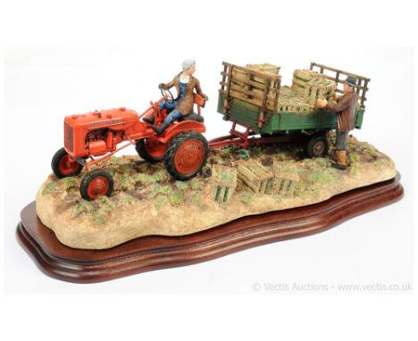 Border Fine Arts Gray's Country Classics B0649 "Cut &amp; Crated" - Allis Chalmers Vintage Tractor Scene mounted on wooden pl