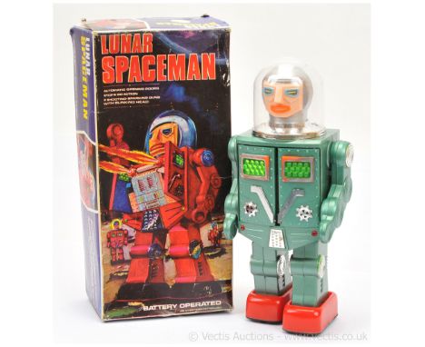 Mego Lunar Spaceman Robot - large scale plastic robot made in Hong Kong circa 1970, scarce example finished in metallic green