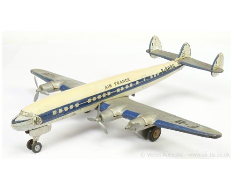 Joustra (France) Lockheed Super G Constellation Airliner tinplate model Aircraft. Marked "Exclusively made in accordance with