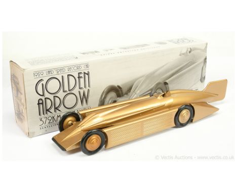 Schylling Collector Series "Golden Arrow" tinplate clockwork model of the 1929 Landspeed Record Car - metallic gold finish, s