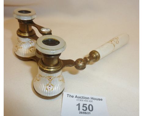 Edwardian Cloisonné enamel opera glasses by Deraisme of Paris